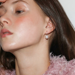[디파르베] 925 silver + 18k rose gold  클래식 천연 담수진주  귀걸이
